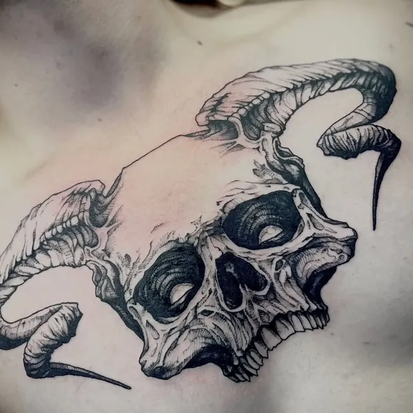 Horned skull