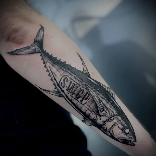 Solid black forearm