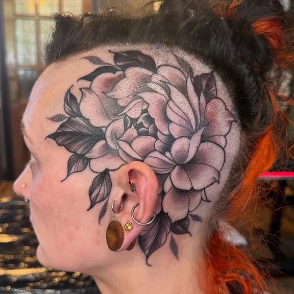 Black & grey floral